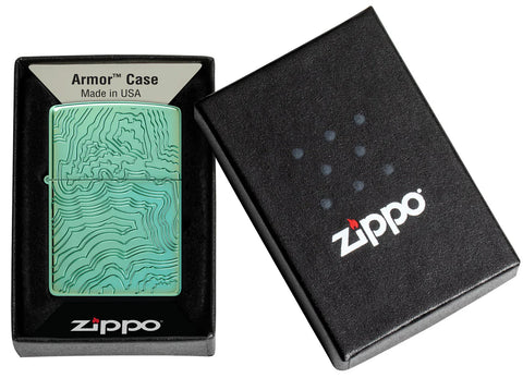 Zippo Lighter - Topographical Map