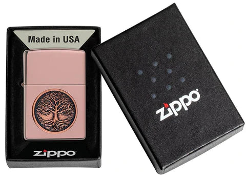 Zippo Lighter -  Tree Of Life Emblem - Lighter USA