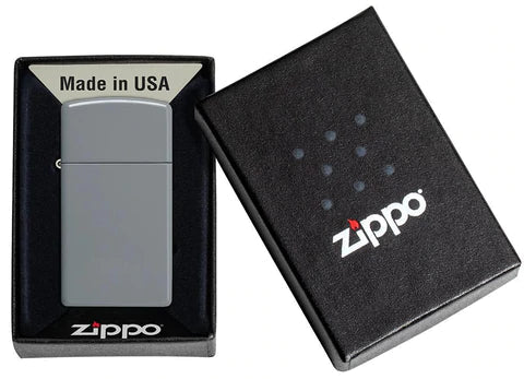 Zippo Lighter - Slim Flat Grey - Lighter USA