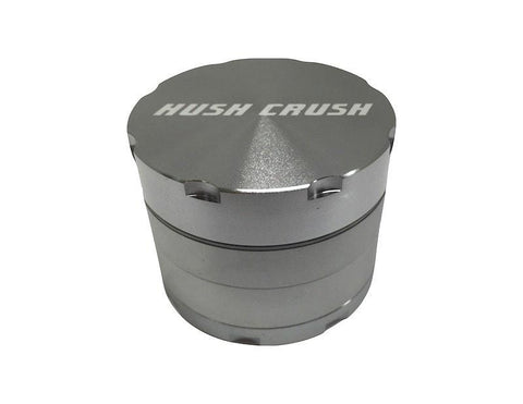 Hush Crush 2" 4-Piece Magnetized Herbal Grinder - Gray - Lighter USA