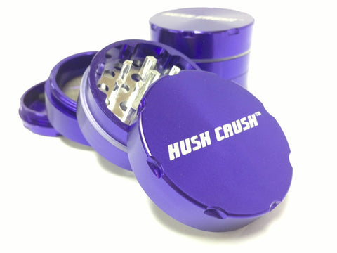 Hush Crush 2" 4-Piece Magnetized Herbal Grinder - Purple - Lighter USA