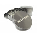 Hush Crush 2.5" 4-Piece Tiered-Towered Magnetized Herb Grinder - Gray - Lighter USA