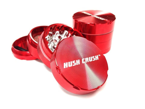 Magnetized Herbal Grinder - Red -  2" 4-Piece - Lighter USA