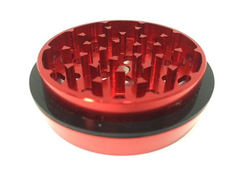 Tiered-Towered Magnetized Herb Grinder - Red - 2.5" 4-Piece - Lighter USA