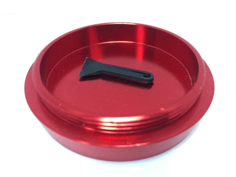 Tiered-Towered Magnetized Herb Grinder - Red - 2.5" 4-Piece - Lighter USA