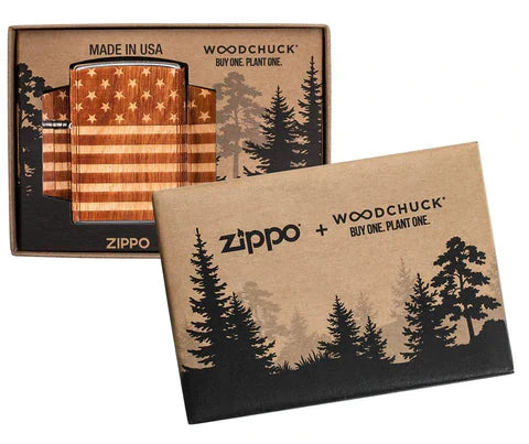 Zippo Lighter - Woodchuck USA American Flag - Lighter USA