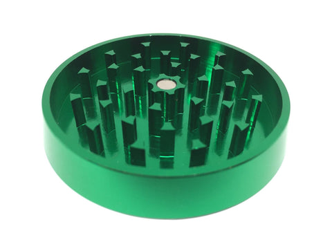 Hush Crush 2.5" 4-Piece Tiered-Towered Magnetized Herb Grinder - Rasta - Lighter USA