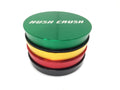 Hush Crush 2.5" 4-Piece Tiered-Towered Magnetized Herb Grinder - Rasta - Lighter USA