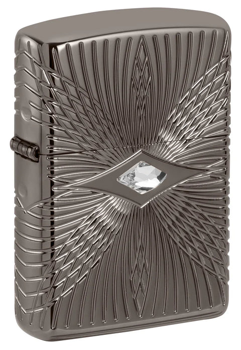 Zippo Lighter - Symmetrical Multicut with Crystal