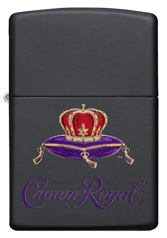 Zippo Lighter - Crowned Crown Royal Black Matte - Lighter USA