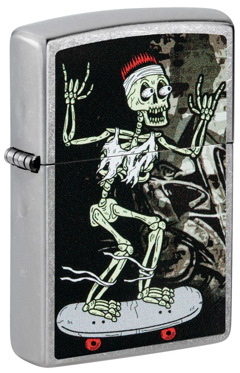 Zippo Lighter - Skateboarder Skeleton