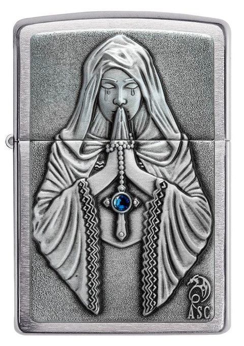 Zippo Lighter - Anne Stokes Gothic Prayer Emblem