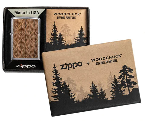 Zippo Lighter - Woodchuck Walnut Leaves - Lighter USA