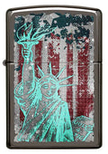 Zippo Lighter - Statue Of Liberty Black Ice - Lighter USA