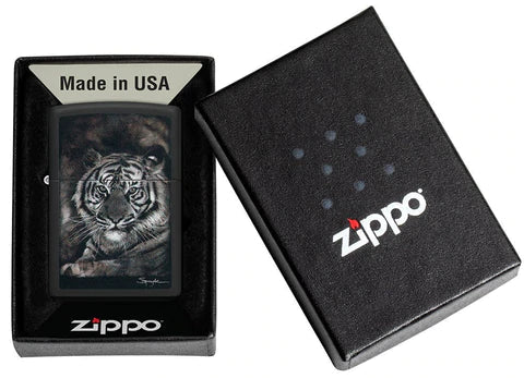 Zippo Lighter - Spazuk Tiger Fire Painting - Lighter USA