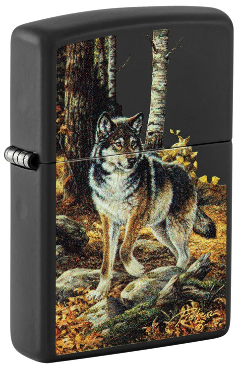 Zippo Lighter - Wolf in Fall Woods