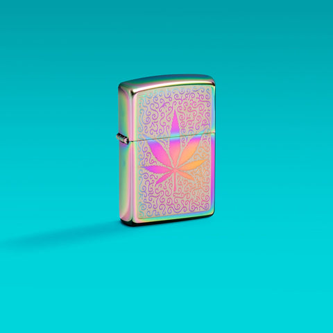 Zippo Lighter - Rainbow Cannabis Leaf