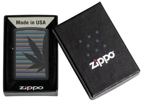 Zippo Lighter - Pinstripes Cannabis Leaf