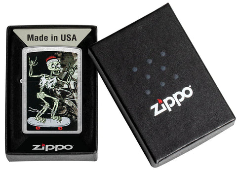 Zippo Lighter - Skateboarder Skeleton