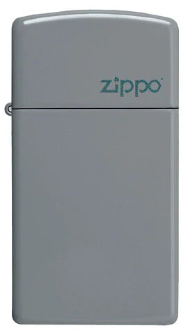 Zippo Lighter - Slim Flat Grey w/ Zippo Logo - Lighter USA