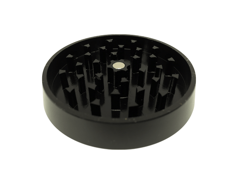 Hush Crush 2.5" 4-Piece Tiered-Towered Magnetized Herb Grinder - Black - Lighter USA