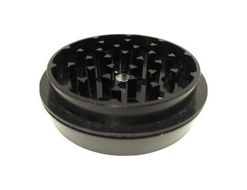 Hush Crush 2.5" 4-Piece Tiered-Towered Magnetized Herb Grinder - Black - Lighter USA