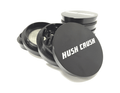 Hush Crush 2.5" 4-Piece Tiered-Towered Magnetized Herb Grinder - Black - Lighter USA