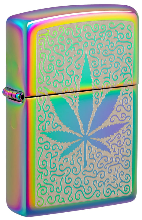 Zippo Lighter - Rainbow Cannabis Leaf