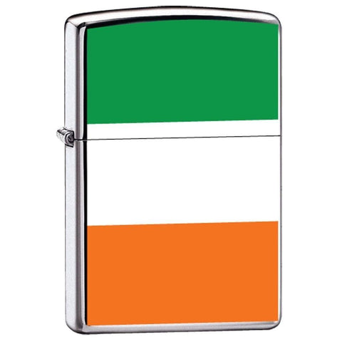 Zippo Lighter - Flag of Ireland High Polish Chrome - Lighter USA