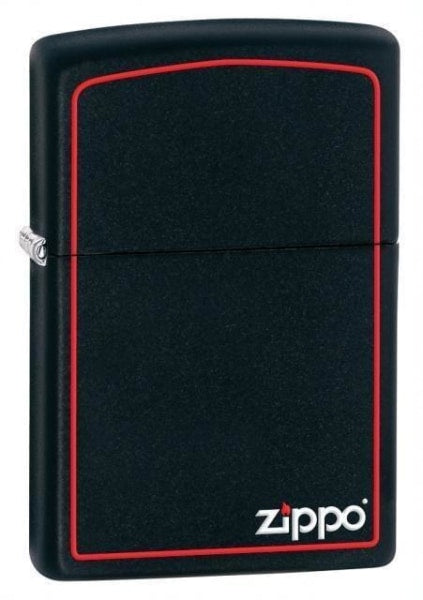 Zippo Lighter - Classic Black w/ Red Boarder - Lighter USA