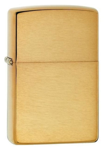 Zippo Lighter - Brushed Brass w/o Engraving - Lighter USA