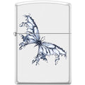 Zippo Lighter - Butterfly White Matte - Lighter USA