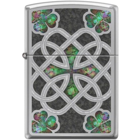 Zippo Lighter - Celtic Trinity Knot High Polish Chrome - Lighter USA