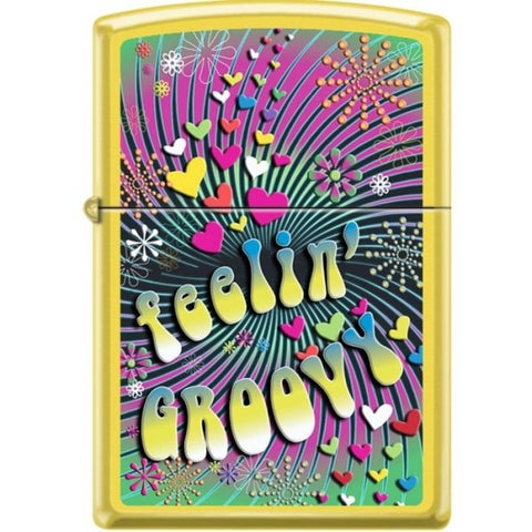 Zippo Lighter - Feelin' Groovy Lemon - Lighter USA