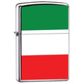 Zippo Lighter - Flag of Italy High Polish Chrome - Lighter USA