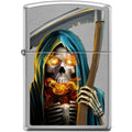 Zippo Lighter - Grim Reaper Brushed Chrome - Lighter USA