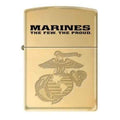 Zippo Lighter - Marines The Few. The Proud. High Polish Sold Brass - Lighter USA