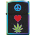 Zippo Lighter - Peace Pot Leaf Spectrum Finish - Lighter USA