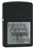 Zippo Lighter - Black Crackle® Silver Zippo Logo - Lighter USA