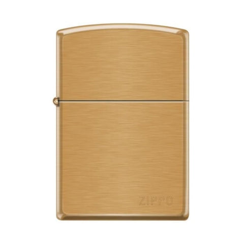 Zippo Lighter - Pipe Lighter With Logo Brushed Brass - Lighter USA