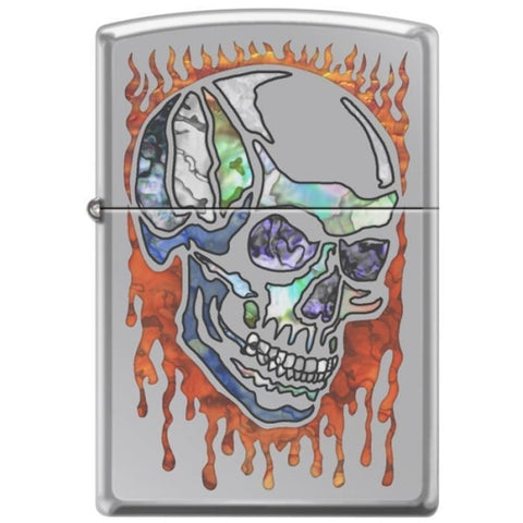 Zippo Lighter - Skull Fusion High Polish Chrome - Lighter USA