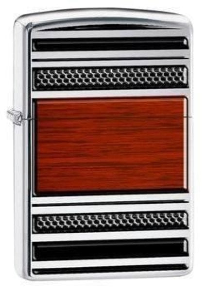 Zippo Lighter - Steel And Wood High Polish Chrome Pipe Lighter - Lighter USA