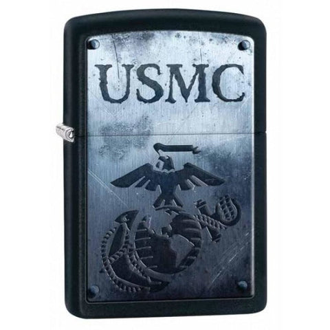 Zippo Lighter - U.S. Marines USMC Black Matte - Lighter USA