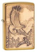 Zippo Lighter - Soaring Eagles Brushed Brass - Lighter USA