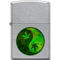 Zippo Lighter - Yin Yang Pot Leaf Pipe Lighter Street Chrome - Lighter USA