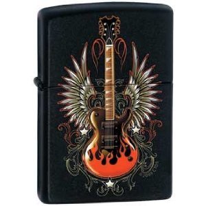 Zippo Lighter - Winged Guitar - Lighter USA