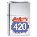 Zippo Lighter - Mental State 420 High Polish Chrome - Lighter USA